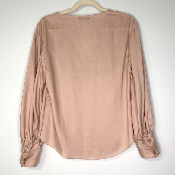 REBECCA TAYLOR Drawstring Blouse in Blush Sz 2 - Picture 6 of 9